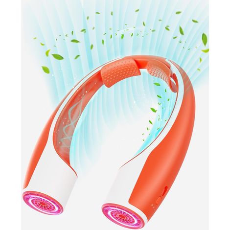 Ventilateur de cou IA, 4 vitesses réglables, portable et rechargeable, batterie 4000 mAh, refroidissement rapide, ultra silencieux. (1/5)
