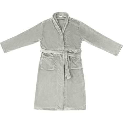 Robe de bain sans capuche Gris xxl Flanelle (1/5)