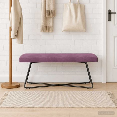 vidaXL banc Pourpre 110 x 40 x 45 cm Velours (1/5)