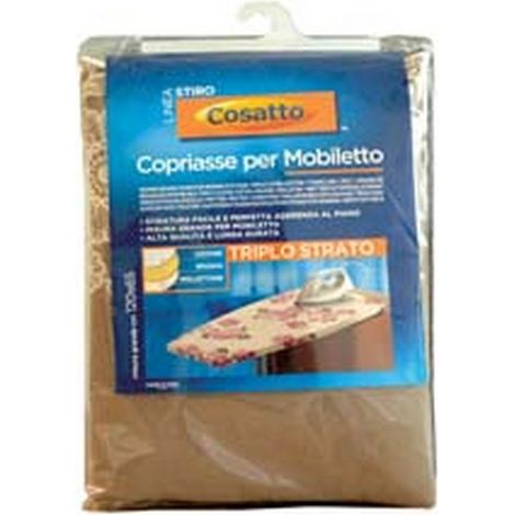 2PZ COPRIASSE PER MOBILETTO STIRO TRIPLO STRATO CON MOLLETTONE - cm.120x65