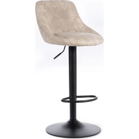 Luca, Set di 2 Sgabelli regolabili in microfibra Beige (45cm X 50cm H. 84/100cm) (1/5)