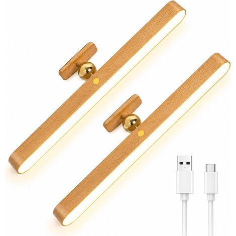 Applique murale magnétique LED rotative à 360°, rechargeable par USB, à intensité variable, idéale pour la lecture et le maquillage (2 unité) (1/5)