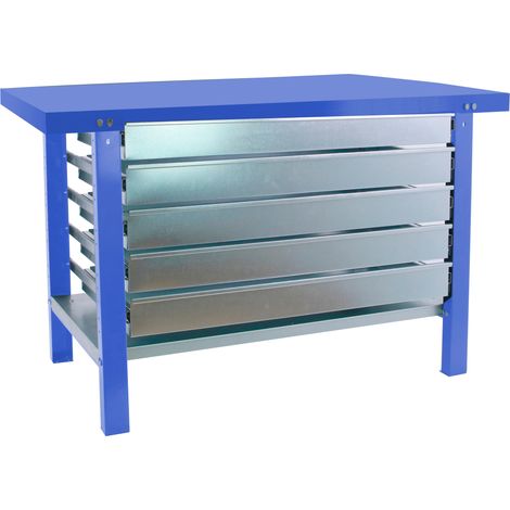 Simonrack Banco da lavoro blu con 5 cassetti