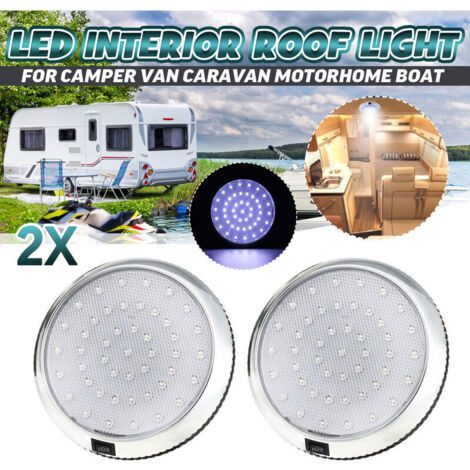 12-V-LED-Innenbeleuchtung für Wohnmobile – Ein-/Ausschalter für Campervans, Wohnwagen, Wohnmobile und Boote, Kaltweiß, Chrom-Finish (1/5)