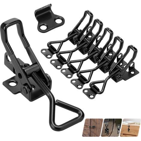 6 pièces Fermeture Remorque Rermeture à Levier Loquet à Bascule Loquet à Bascule en Métal Loquets à Bascule Réglables-Pour Portes, Caisses, Remorques Capacité de Maintien 100 KG (1/4)