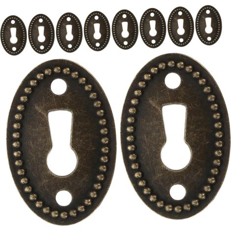 KALLORY Lot de 12 plaques recouvrement ovales pour serrure, style (1/5)