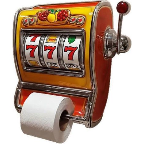 Porte-rouleau de papier toilette en forme de machine à sous, distributeur automatique de rouleaux WC design original pour salle de bain (1/5)