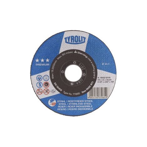 Disco da taglio prem.St-SS+tazza 115x2,5 TYROLIT 872346