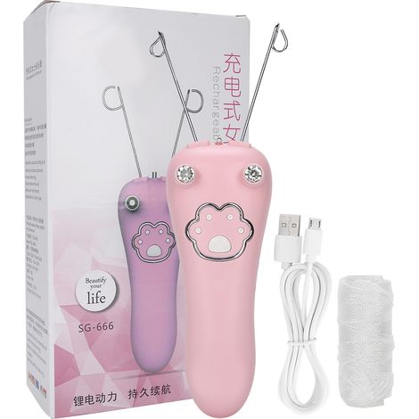 Épilateur électrique à fil de coton rose, outil d'épilation physique-AquaForge