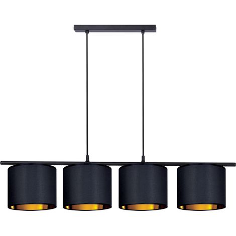Suspension Auro noir/or 4 abat-jour îlot Kaja K-4327 (1/3)
