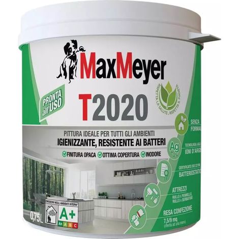 MaxMeyer Pittura Igienizzante T2020 BMB 0,75L Bianco Opaco per Interni