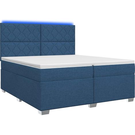 Maison Exclusive - Letto box spring con materasso Blu 200 x 200 cm Tessuto (1/5)