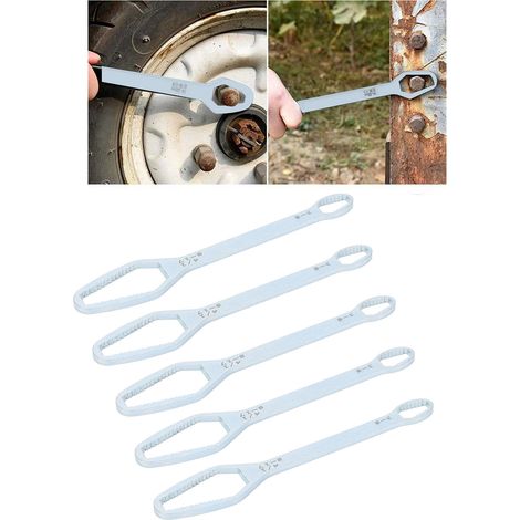 Vente de lots de 5 clés à douille multifonctionnelles 3-17 mm, clés universelles autoserrantes réglables à double extrémité (Type A) (1/5)