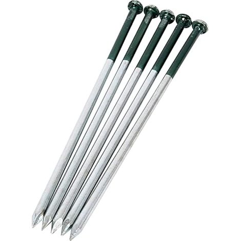 50 clous pour gazon artificiel résistant, 5mm x 150mm tête ronde galvanisée, clous en acier pour fixation de pelouse synthétique sur sol dur ou caillouteux (mi-vert)