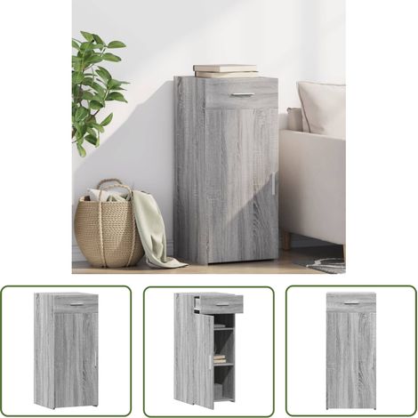 The Living Store Sideboard Grau Sonoma 40x42,5x93 cm Holzwerkstoff - Schreibtisch - Regal - Sideboard - Wohnraumgestaltung - Holz Sideboard (1/5)