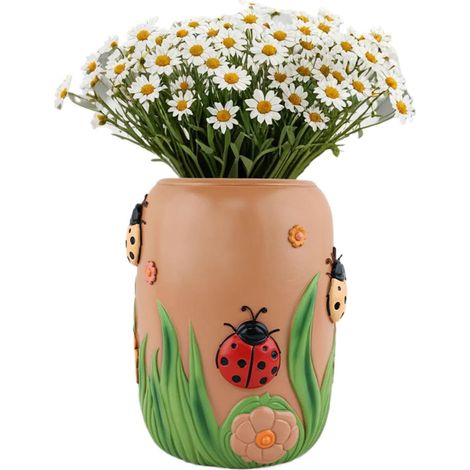 niedliche Pflanzgefäße Vase aus Harz Marienkäfer Blumentopf