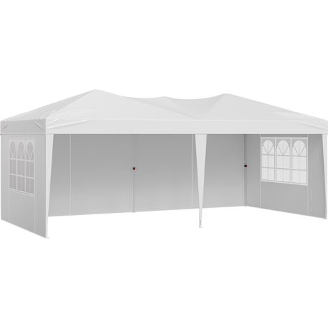 Tente pliante instantanée 5,9x2,96m avec 3 parois latérales et 2 fenêtres, idéale pour événements, jardin et fêtes. (1/5)