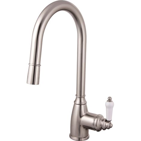 Essebagno Rubinetto da cucina Ascott con doccetta in acciaio spazzolato