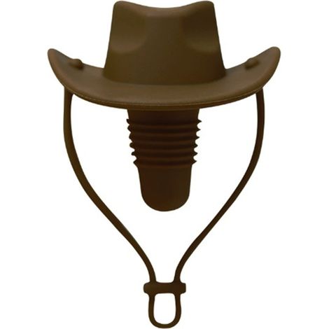 1 color: Brown Material: Silicone wine stopper In stock Original cowboy hat Western style Prevents wine leaks. (1/5)