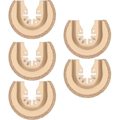 5 Pièces Lame de Scie Oscillante Semi-circulaire, Outil Oscillant D'électrophorèse Surface Incisive Résistante à L'usure pour le Polissage du Béton Carreaux - (1/5)
