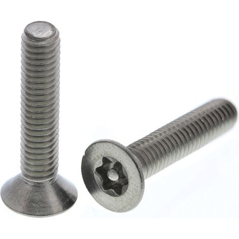Vis de sécurité inviolable, M4 x 20mm, tête plate, en Acier Inoxydable A2 304 ( Prix pour Sachet de 100 )