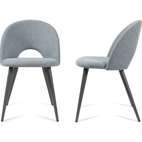 Esszimmerstuhl Karijoki 2er Set Webstoff Grau [en.casa]