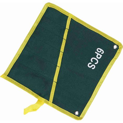 Sac de rangement enroulable pour outils - 1pc - Canvas durable - 6 poches - Vert (1/5)