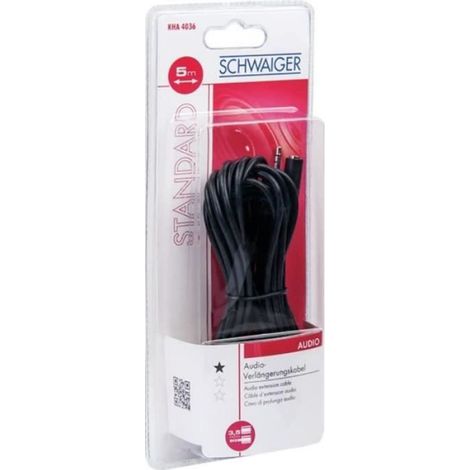 Rallonge câble audio 3,5 mm 5 m - Noir (1/4)