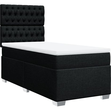 Maison Exclusive - Giroletto a Molle con Materasso Nero 90x200 cm in Tessuto