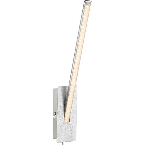 Lampada da parete a LED applique cristalli metallo argento H 35 cm soggiorno camera da letto sala da pranzo