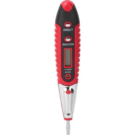 AC‑2 Teststift mit LED-HD-Display, AC/DC 12‑250V-Erkennung und Nachtsichtlampe (rot)