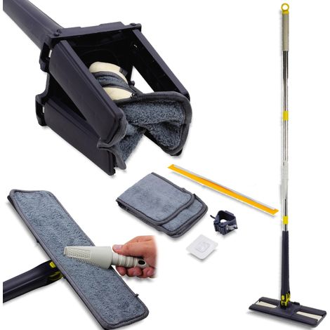 Balai WMC avec mécanisme d'essorage papillon + raclette + 3 accessoires (1/5)