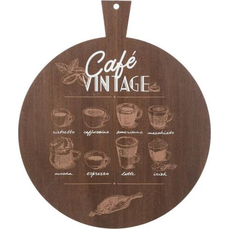 Décoration Murale Vintage "Café" 45cm Marron (1/2)