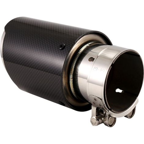 Terminali di scarico in fibra di carbonio lucida per automobili, tubo di scarico universale da 63-89 mm, per la modifica del terminale di scarico automobilistico. (1/3)