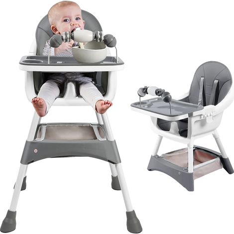 Seggiolone convertibile per bambini, facile da pulire, GRIGIO (1/2)