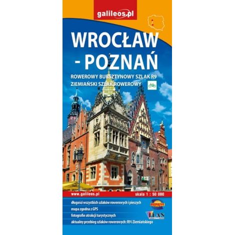 Breslavia - Poznan. Ruta ciclista ámbar R9. Mapa Turístico. Galileo (1/2)