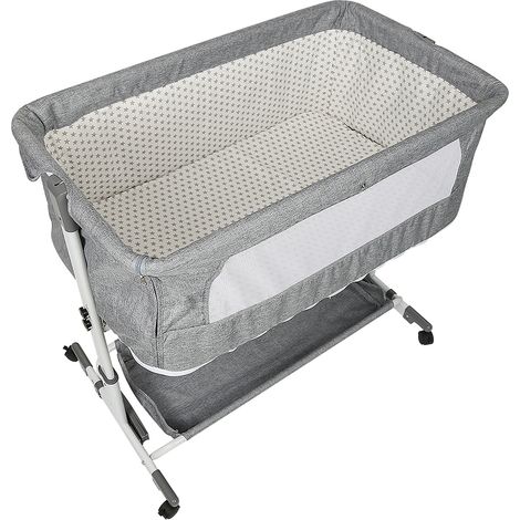 Aqrau Lit bébé + lit de jeu combo, pliable et multifonctionnel 113  66  84cm