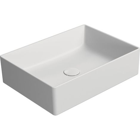 Vasque à poser KUBE X en céramique, 50x37cm, blanc mat (1/4)