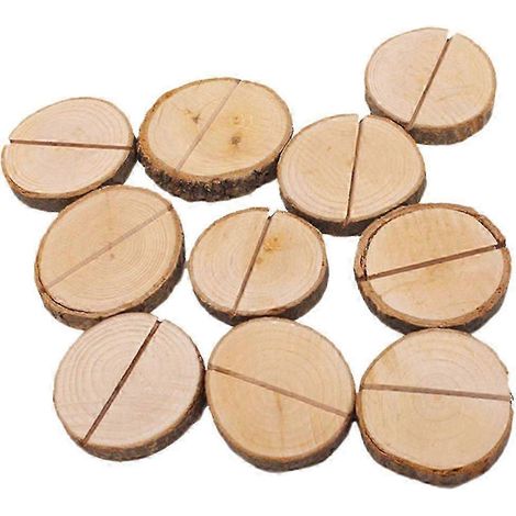 Lot de 10 supports rustiques en bois pour numéros de table et photos. (1/5)