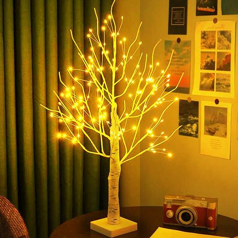 Arbre Lumineux LED avec 144 LED Blanc Chau, Bouleau avec Lumière, Lampe d'arbre de Bouleau, Lumières d'arbre d'intérieur Bouleau LED, pour Jardin, Noël, Fête, Alimentation par USB/Batterie (1/5)