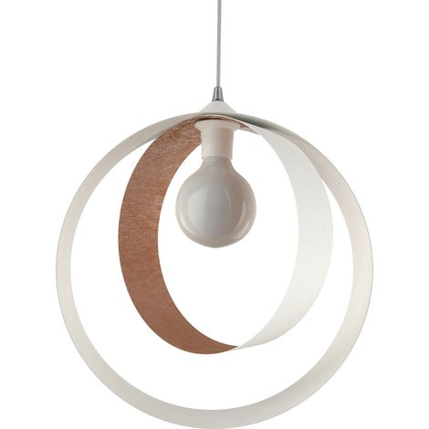 LUMICOM NUCLEO Sospensione, 1X E27, max 42W, metallo, bianco opaco/foglia rame, D.40cm (1/4)