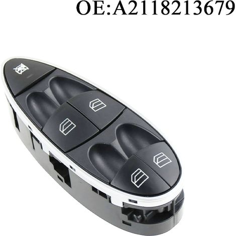 La référence A2118213679 convient au commutateur de commande de vitre Mercedes-Benz E W211 avec interrupteur de levage de vitre électroplaqué. (1/4)
