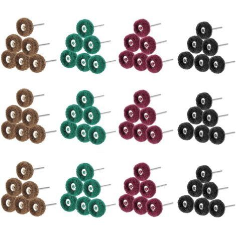Lot de 80 Roues de polissage abrasif de 25 mm, Accessoires de polissage pour outils rotatifs Dremel,tampon à récurer et queue en métal (1/5)