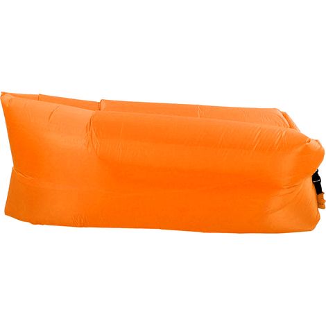 Fauteuil inclinable gonflable/canapé pneumatique, portable, pliable, canapé gonflable confortable avec sac de rangement, adapté au camping en plein air, orange. (1/5)