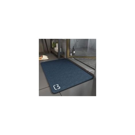Tapis de Bain Antidérapant Super Absorbant Diatomite Tapis Salle de Bain Microfibre Tapis de Baignoire Tapis de Douche Doux Séchage Rapide (Bleu Foncé, 60 x 90cm) (1/5)