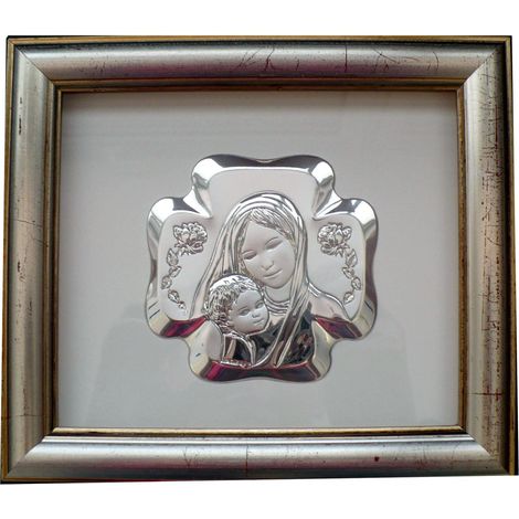 Immagine della Vergine Maria con Bambino in cornice con vetro Dimensioni: 15x17 cm Codice articolo: BC6289/2G