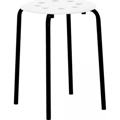 Sgabello in metallo H2008 colore bianco con gambe nere