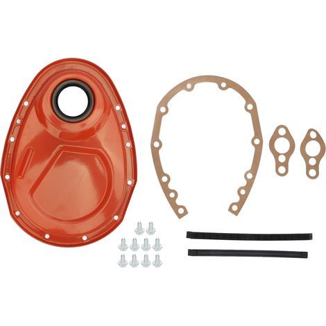 Kit de boulons d'étanchéité de joint de couvercle de chane de distribution en métal pour moteurs SBC 283 327 305 350 383 400 Orange. (1/5)