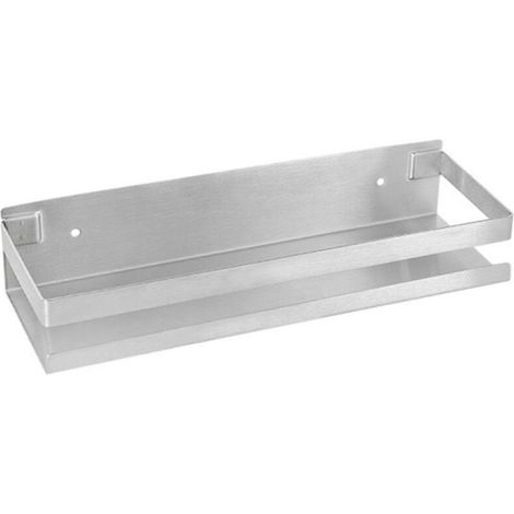 304 Stainless Steel Bathroom Cabinet, Non-Perforated Shower Holder, Stainless Steel Bathroom Rack, Brushed Silver, 30 cm (1/5)