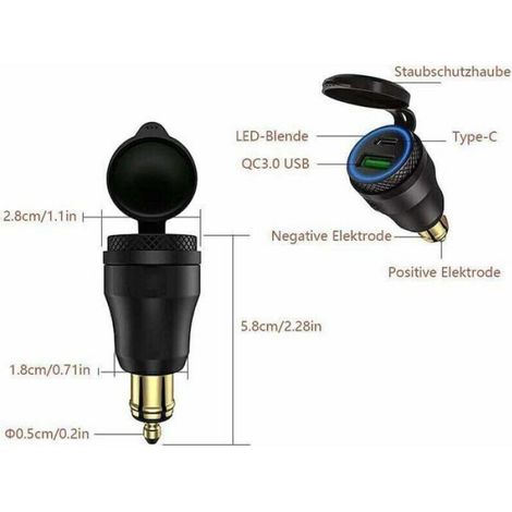 adaptateur allume-cigare USB moto double prise USB 12V PD 3.0 et QC 3.0 pour BMW Motorrad Étiquette (1/4)